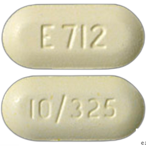 Yellow Percocet E712 10/325 Pill for Pain Relief