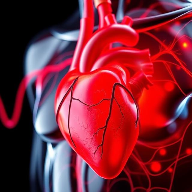 Illustration of a human heart showing artery damage, symbolizing the dangerous link between hypertension and heart health